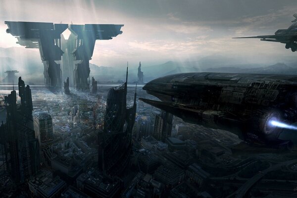 Art image of the city of the future