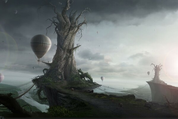 Landscape balloons in fantasy