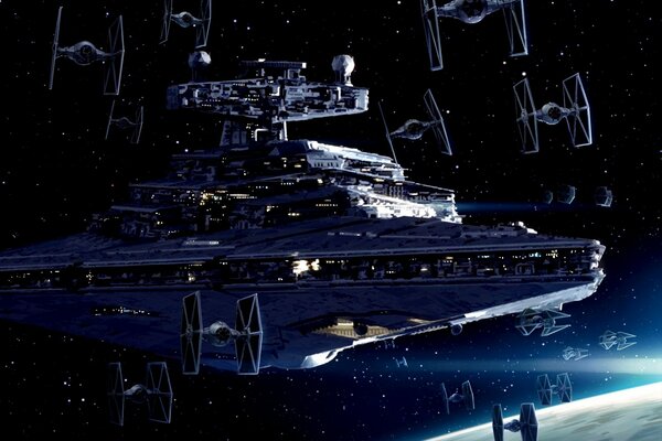 A star Destroyer in space