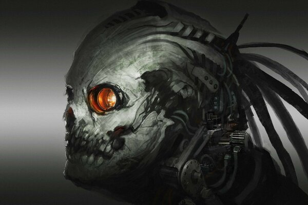 Cyborg robot monstruo con ojo