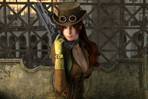 Bella ragazza steampunk