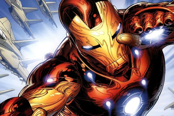 Der fliegende Iron Man aus dem Marvel-Comic