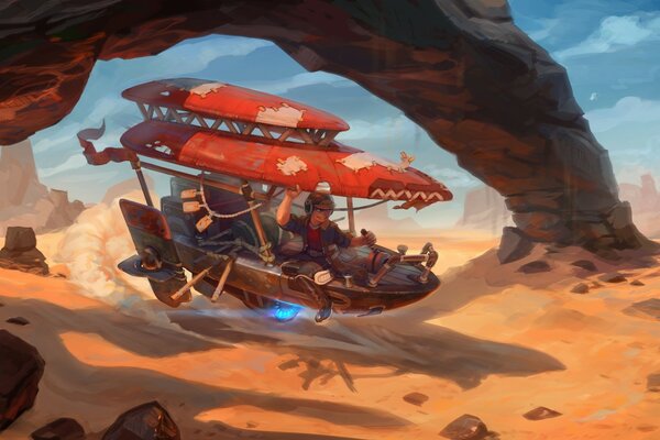 Pilota volante nel deserto