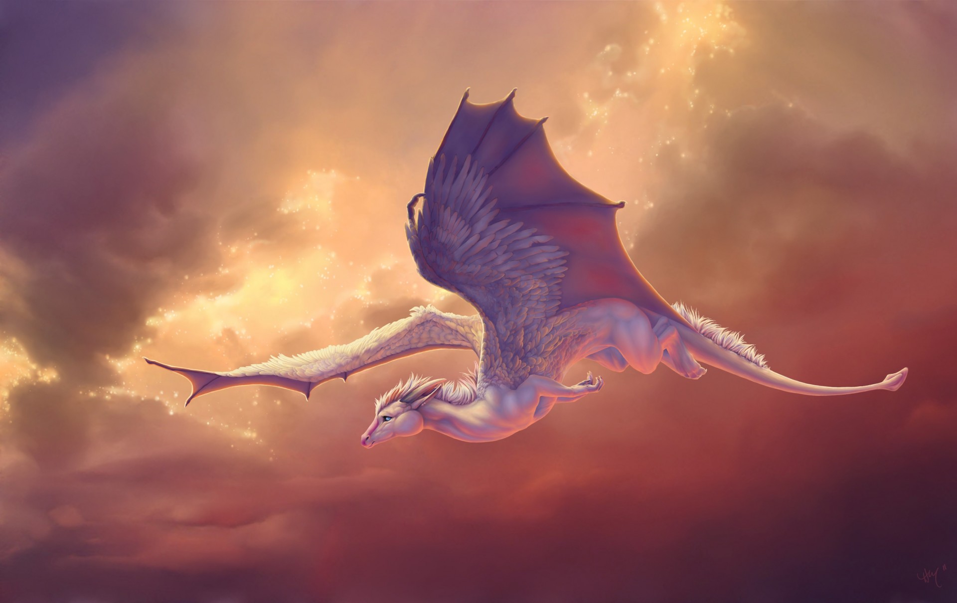 in the sky art creature wings novawuff