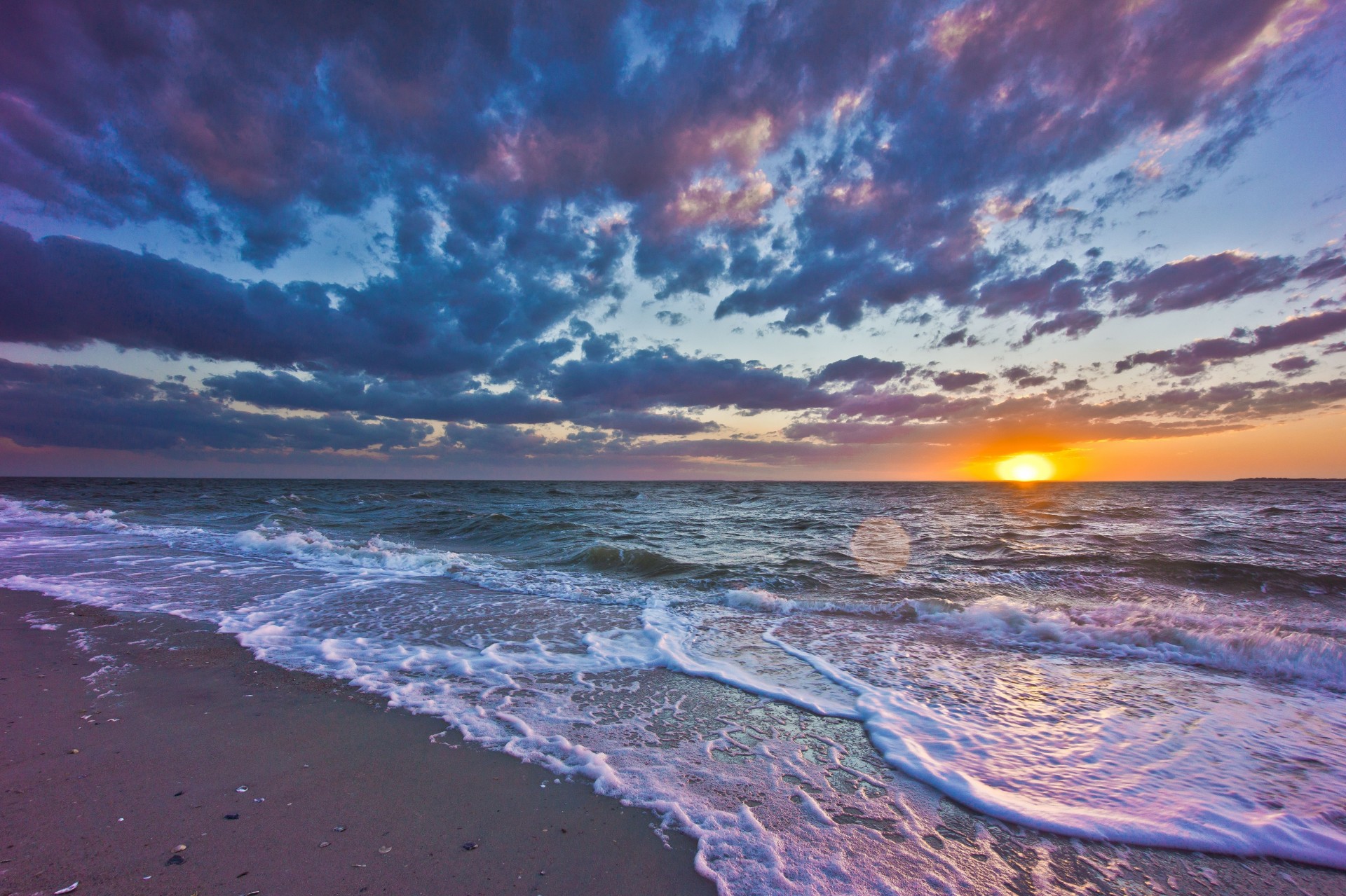 wave sea landscape beach sunset