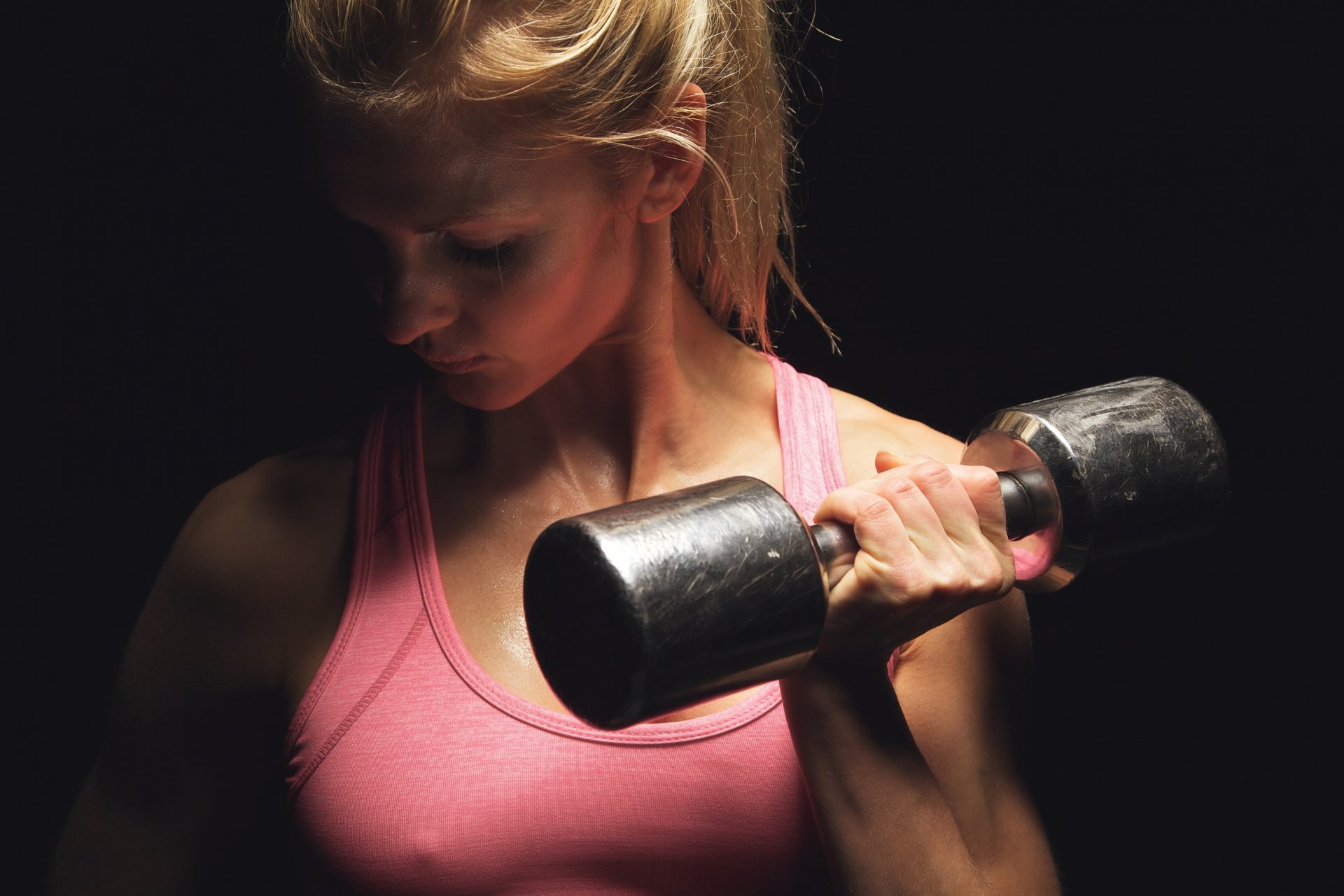 hand weights fitness blonde