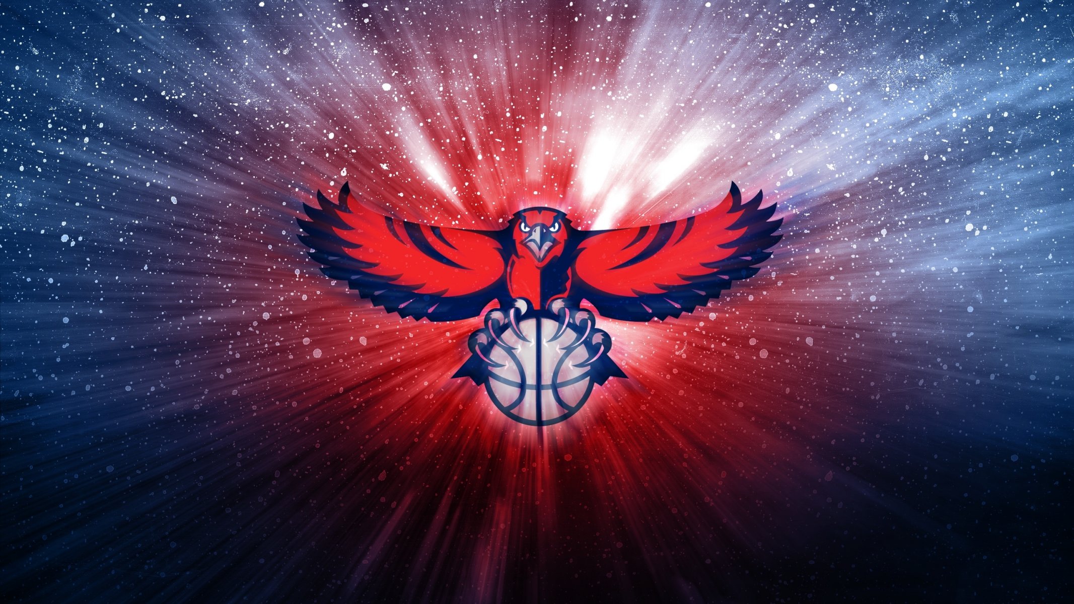 atlanta hawks nba. logo basket falchi palla sfondo