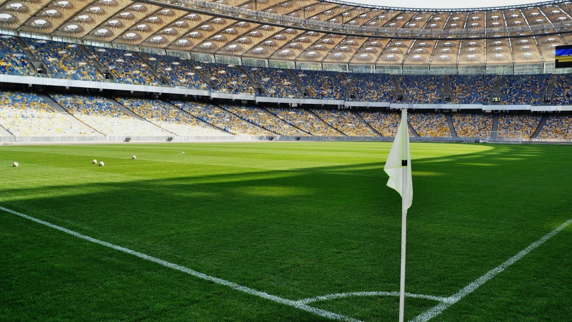 football stade pelouse drapeau corner