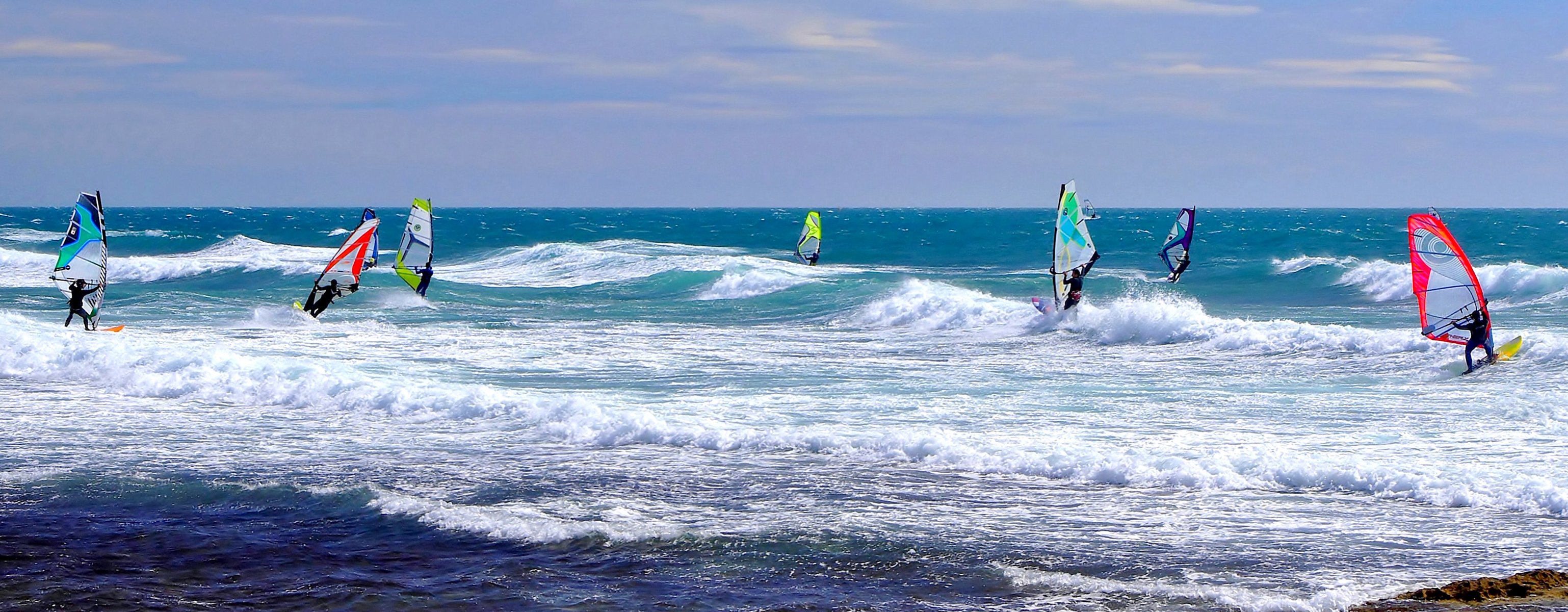 windsurfen meer wind wellen brett segel