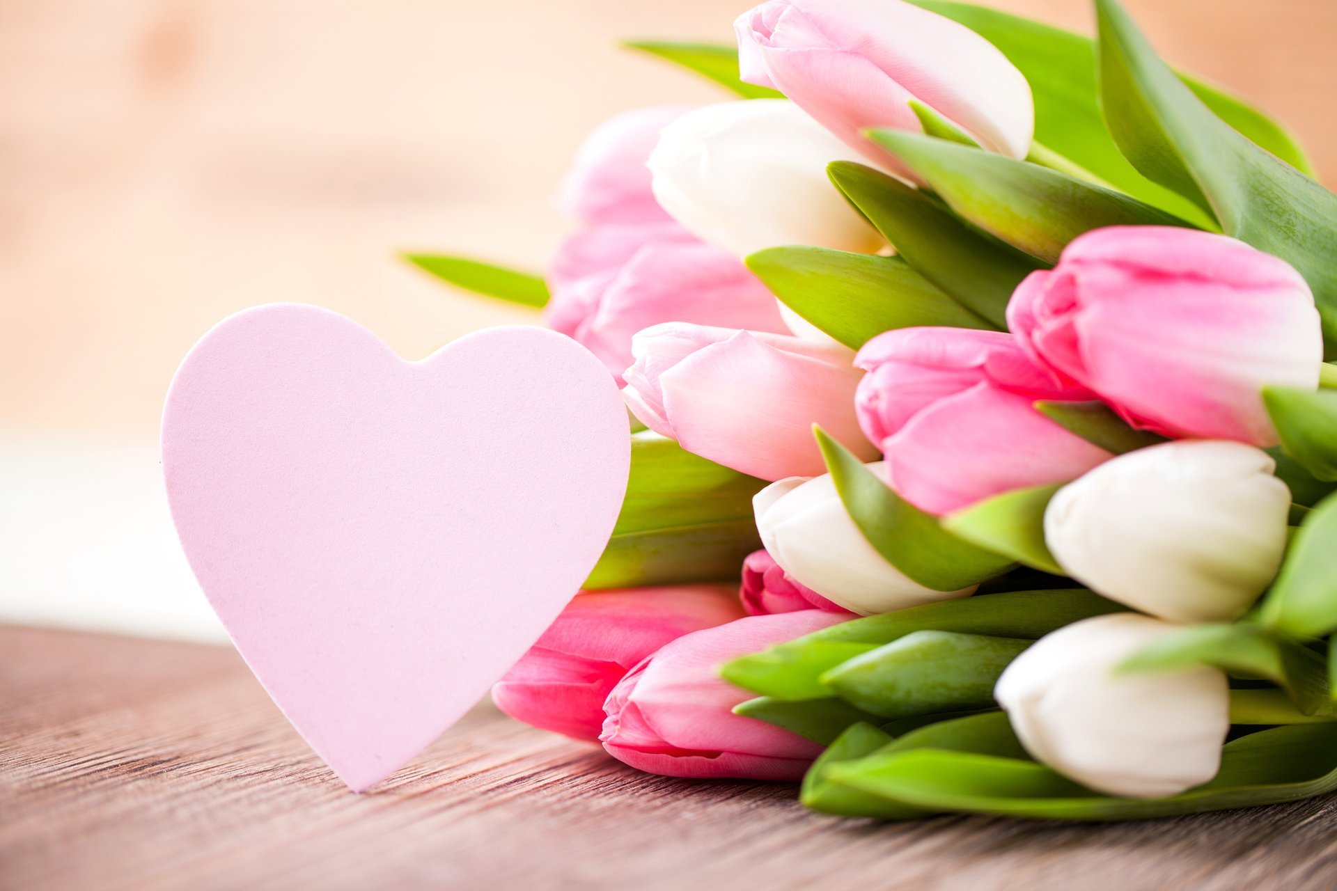 tulips flowers heart bouquet white heart pink