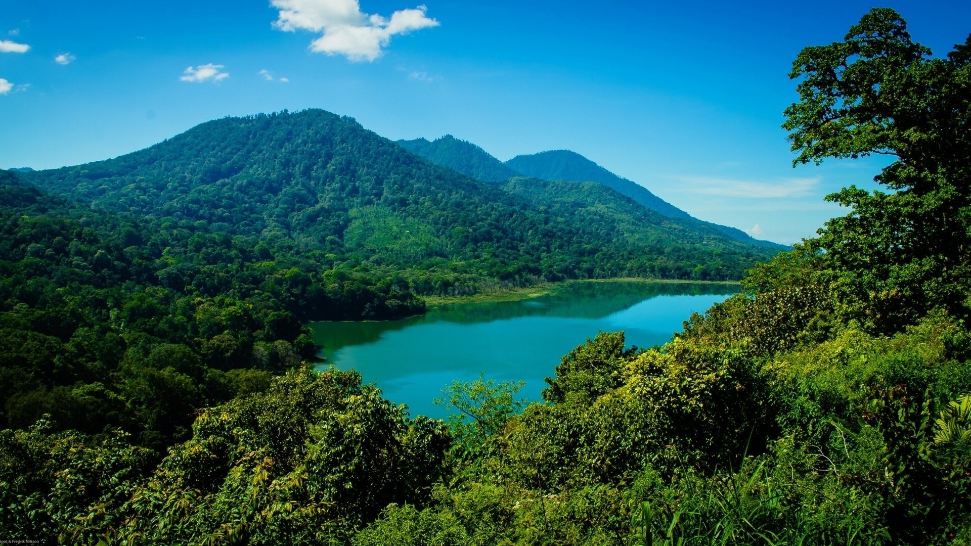 lac indonésie forêt bali montagnes