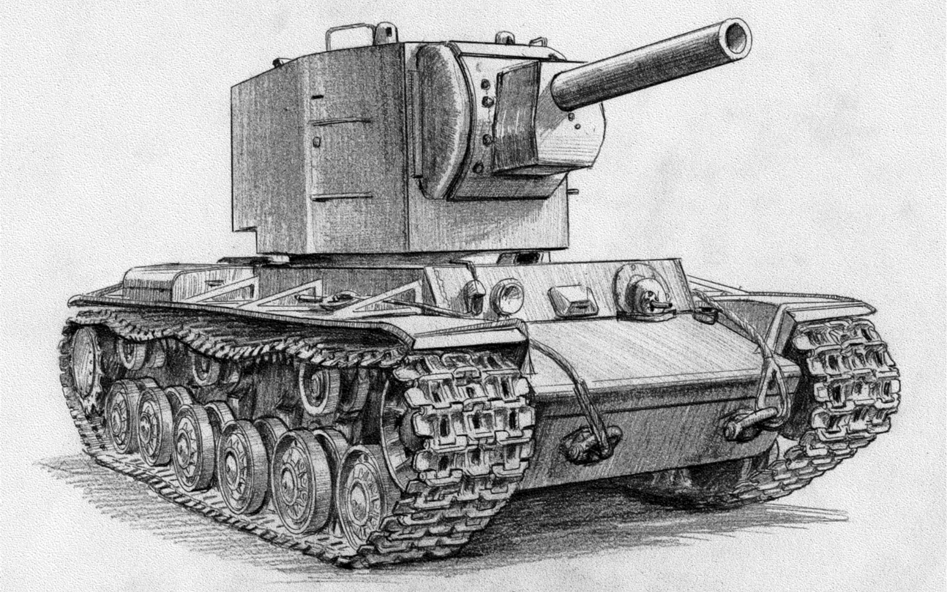 танк кв-2 карандаш рисунок ссср