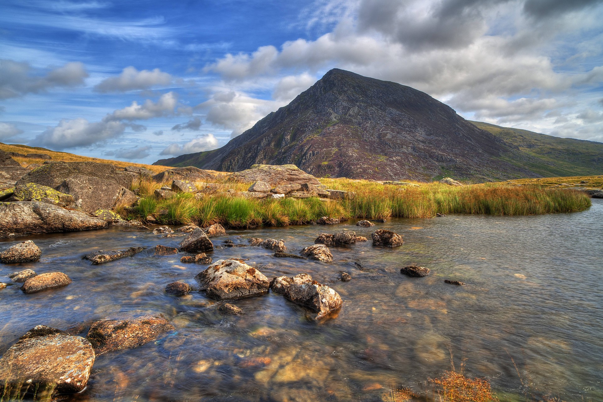 kamienie krajobraz rzeka natura góra wielka brytania snowdonia