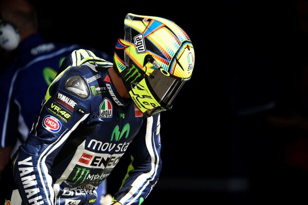 Valentino Rossi in a helmet