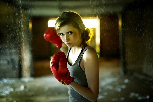 The girl in the boxing gloves