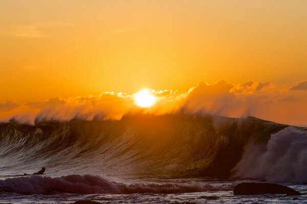 La haute vague couvre le soleil