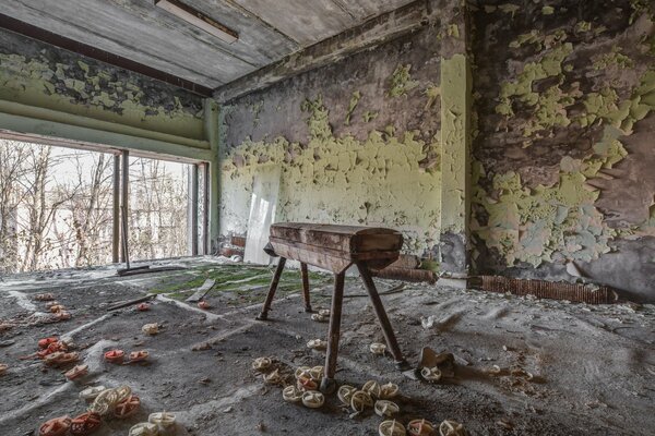 Un gimnasio abandonado en la zona de Chernóbil