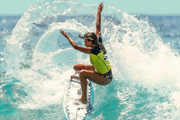 Conquering the wave girl on the board