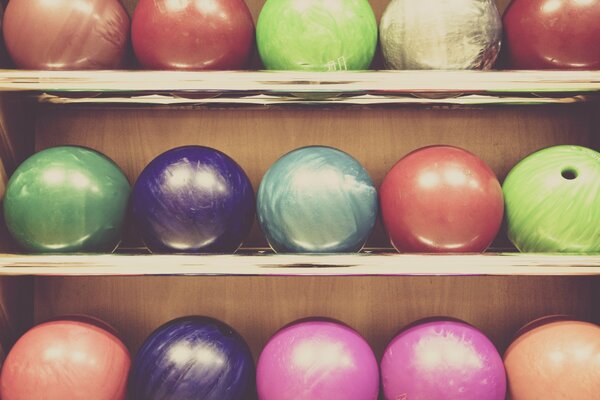Colorful Bowling balls wallpaper