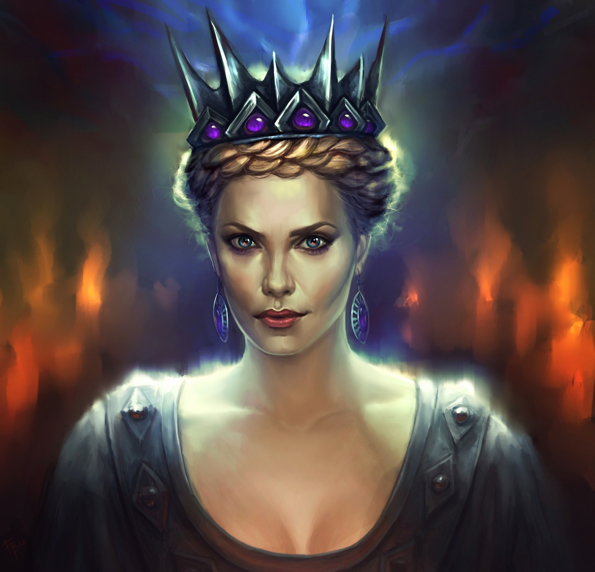 arte pendientes corona charlize theron blancanieves y el cazador reina vestir