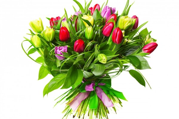 Bouquet di tulipani primaverili per donna