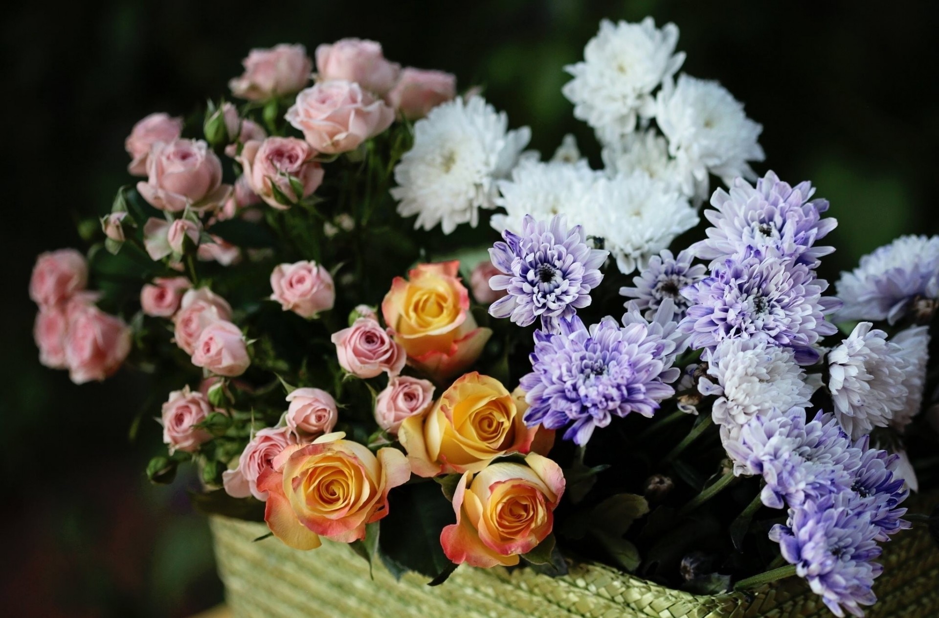 bouquet shopping fleurs