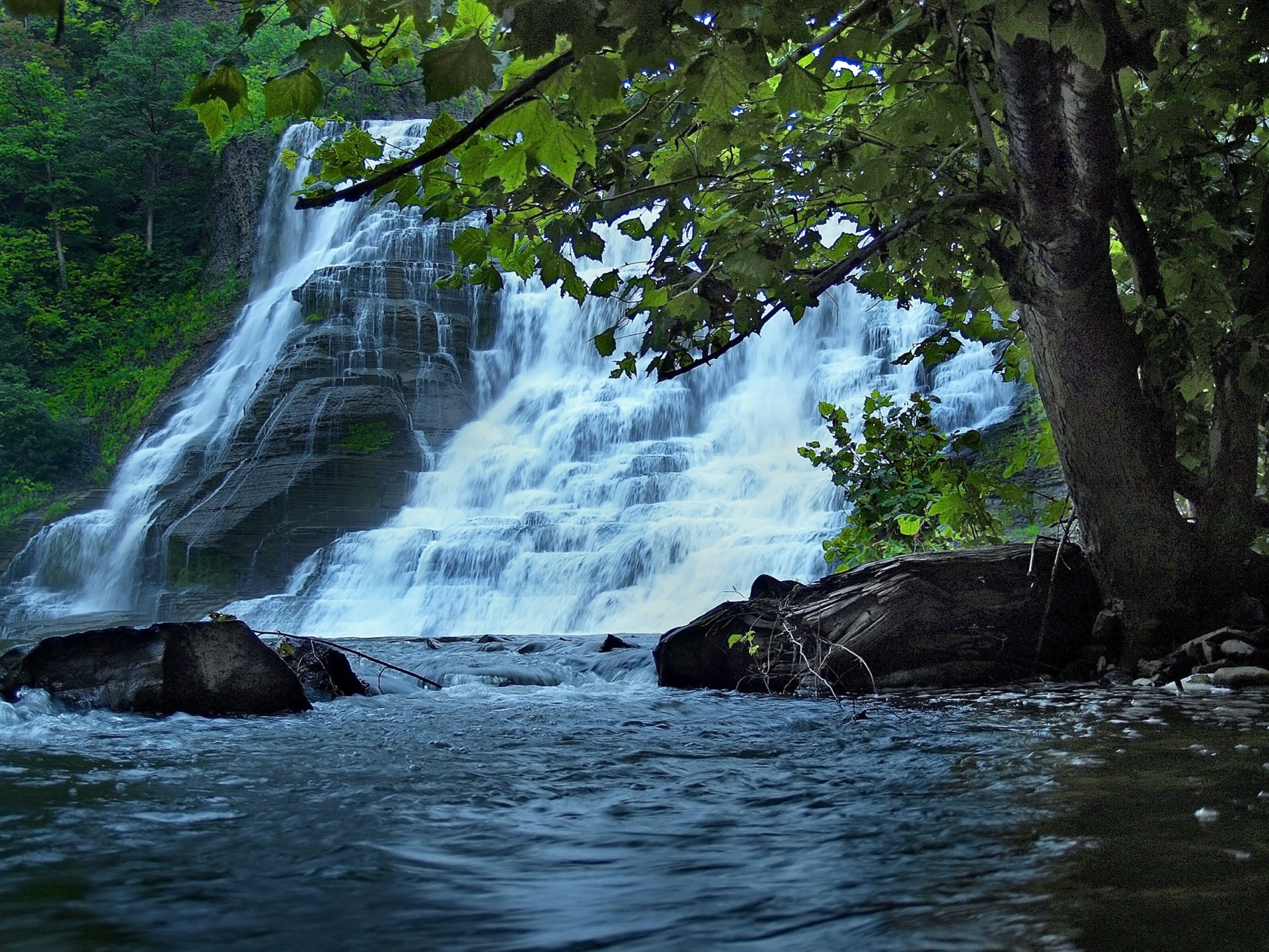 waterfall cascade nature