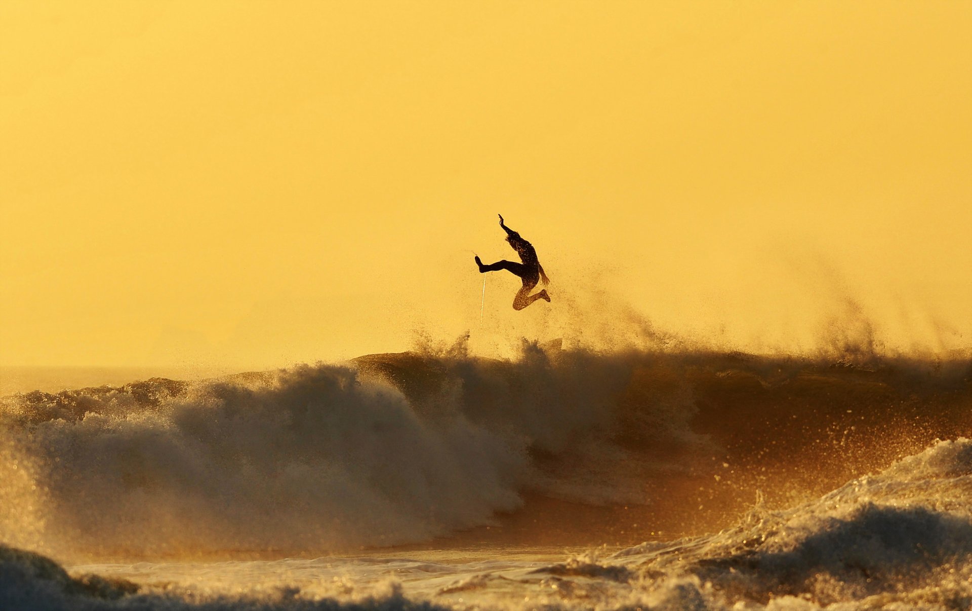 puesta de sol surfista deportes