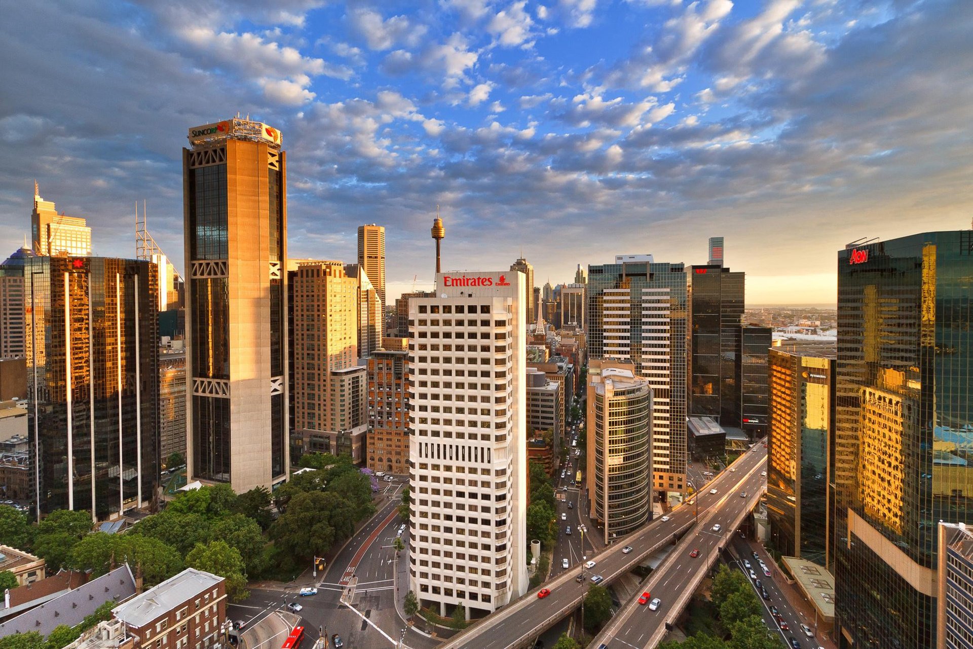 sydney wolkenkratzer australien überführung turm