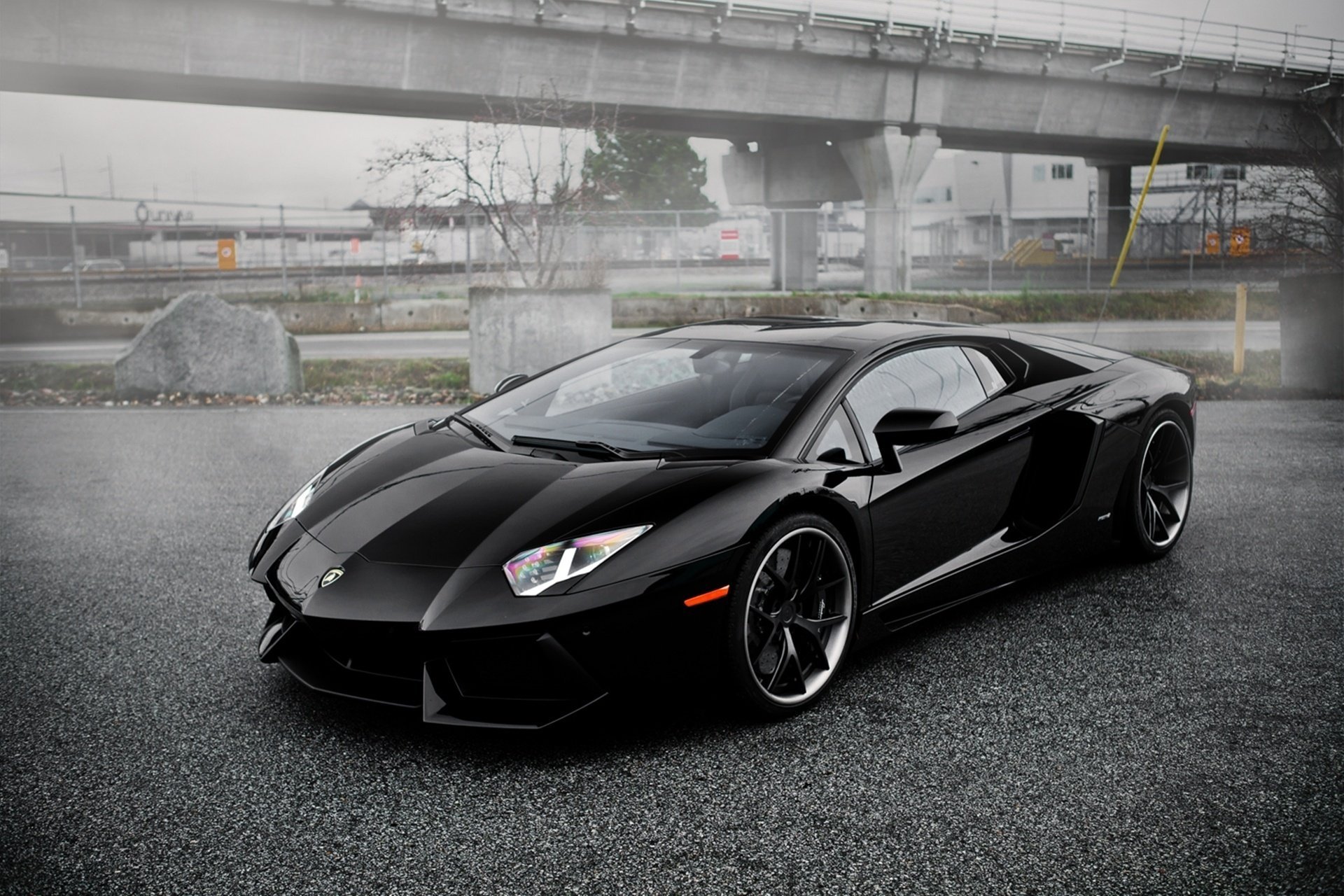 lambo pur 4our depth aparcamiento aventador negro