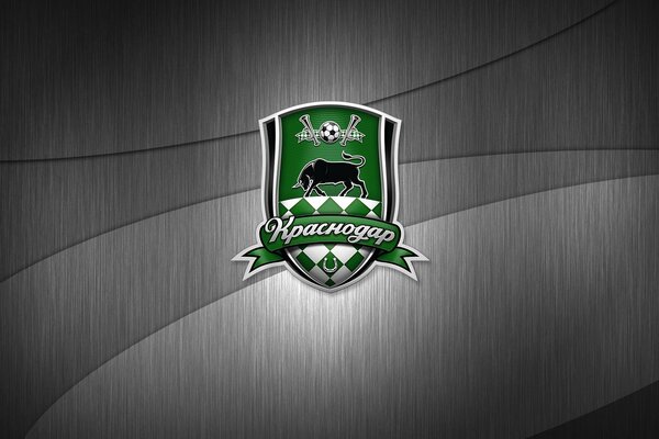 Fußballverein - FK Krasnodar auf grauem Hintergrund