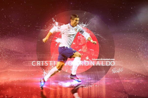 Arte con el futbolista cristiano Ronaldo