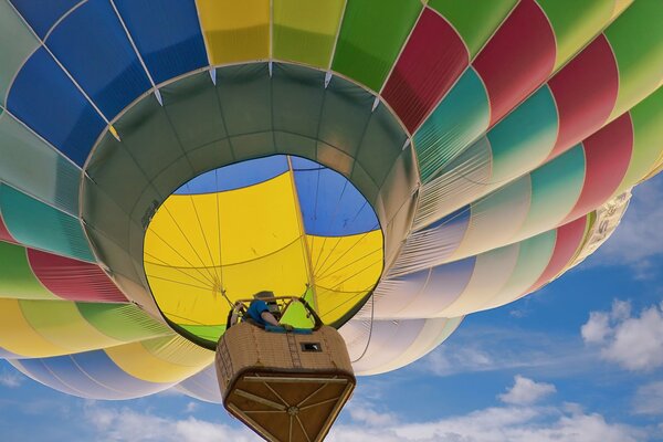 Regenbogenballon am Himmel