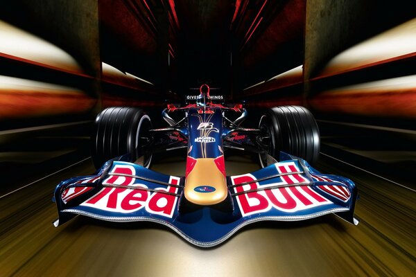 A Formula 1 car with the inscription red bull
