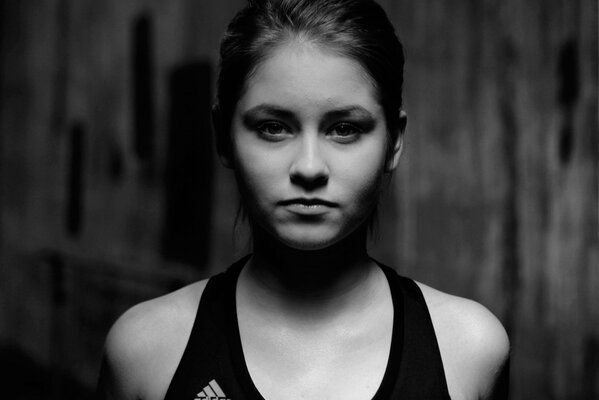 Photo en noir et blanc de Julia Lipnitskaya