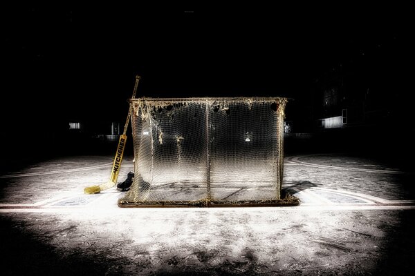 Cancello da hockey in stile bianco e nero