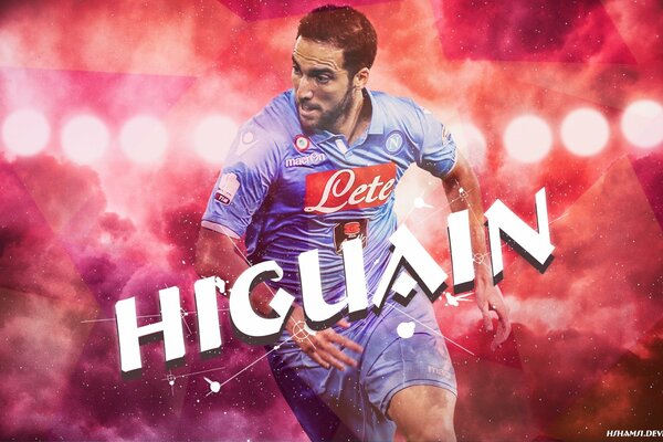 Screensaver con attaccante della squadra di calcio italiana Higuain