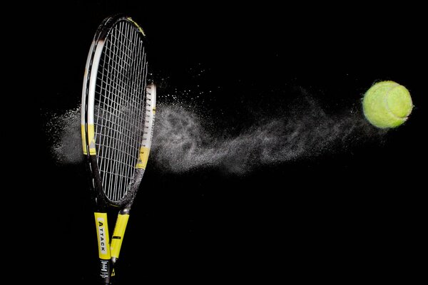 Sport is tennis racket and ball