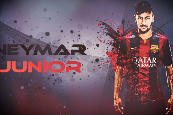 Barcelona footballer Neymar. Screensaver with football player Neymar