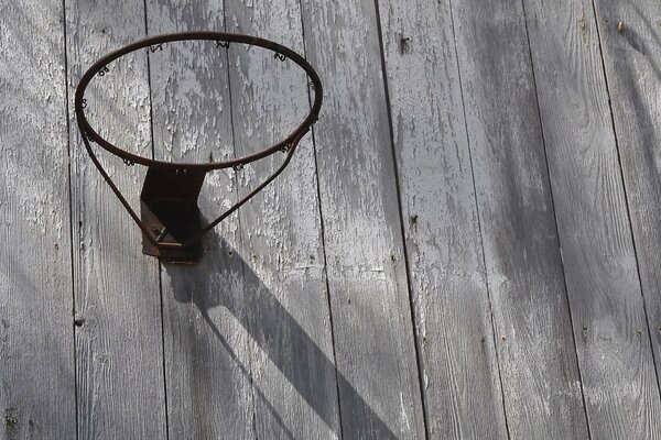 Sports ring on a gray wall