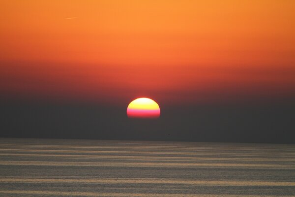 Gloomy sunset on the Ligurian Sea