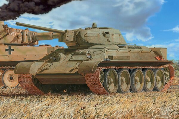 Disegno del carro medio sovietico T-34-76