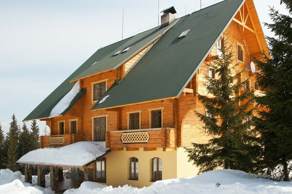 Wooden house in the forest