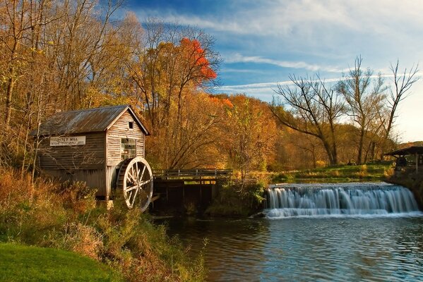 A charming place with a small waterfall