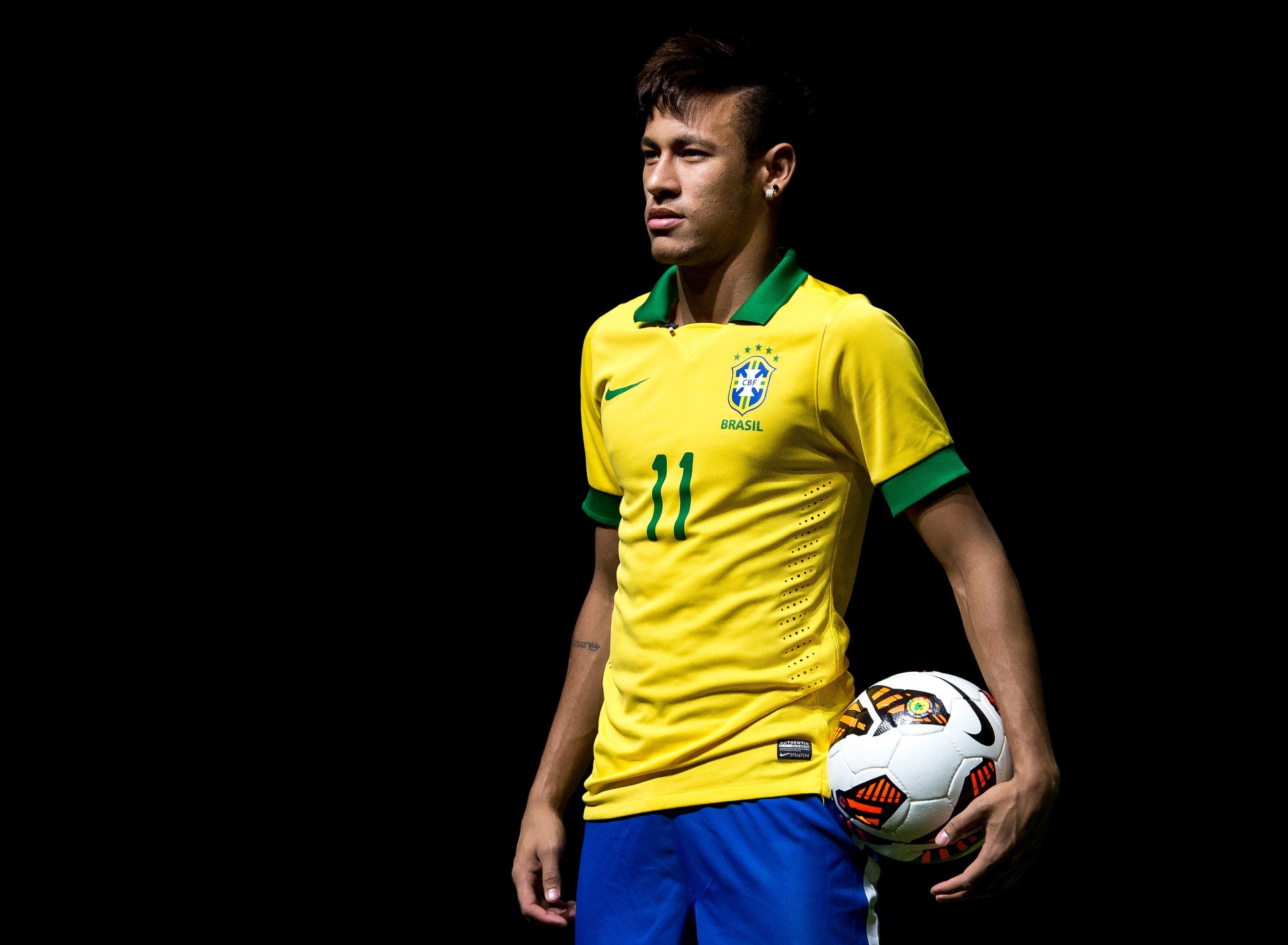 новый комплект 13-14 неймар neymar da silva santos júnior барса барселона найк nike форма бразилия спорт футбол