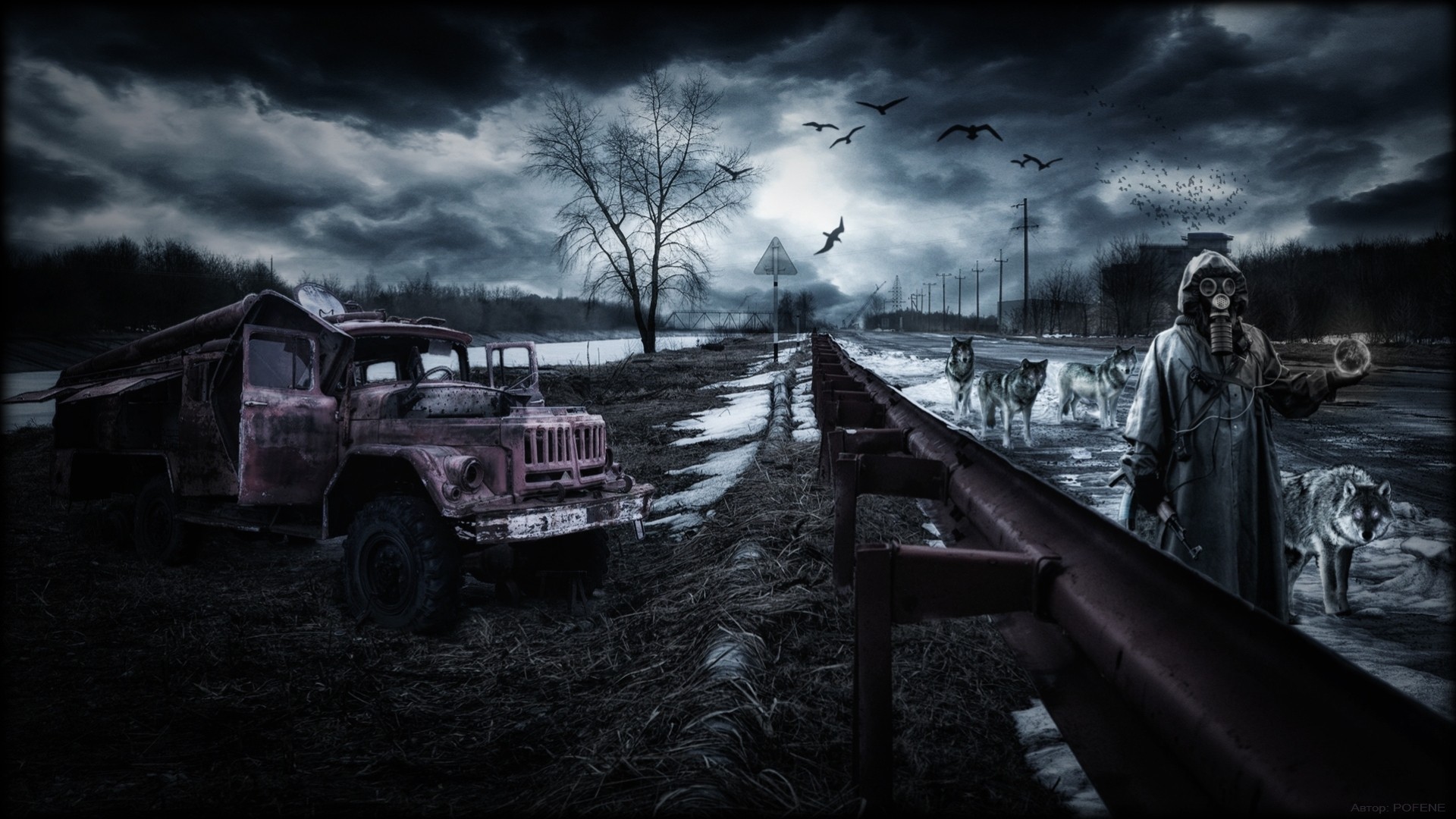 talker landscape chernobyl wolves catcher zil article grass pripyat the storm sky road vehicles apocalypse autumn artifact equipment spring bird