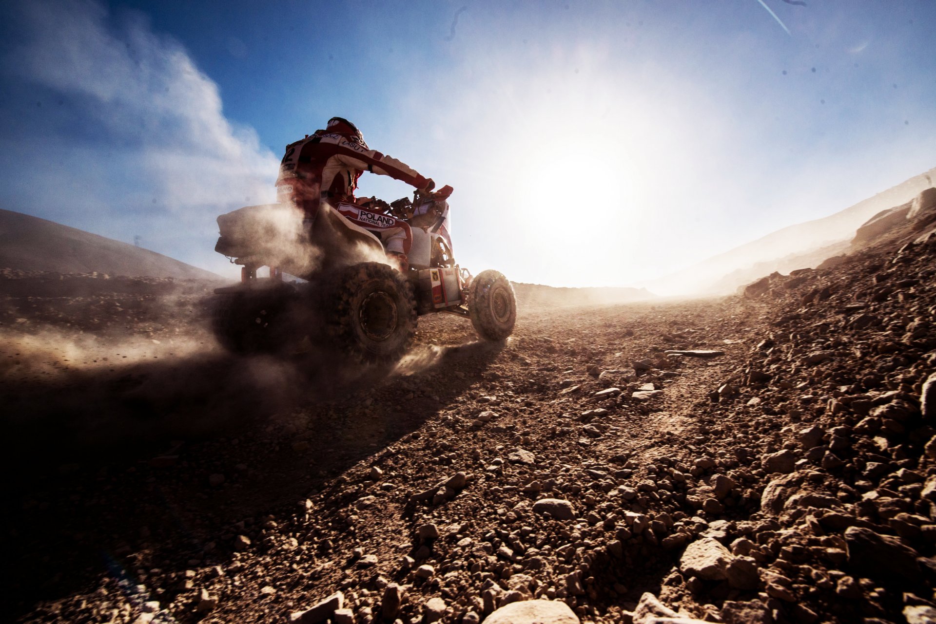 atv moto dakar rally deporte velocidad carrera día sol cielo