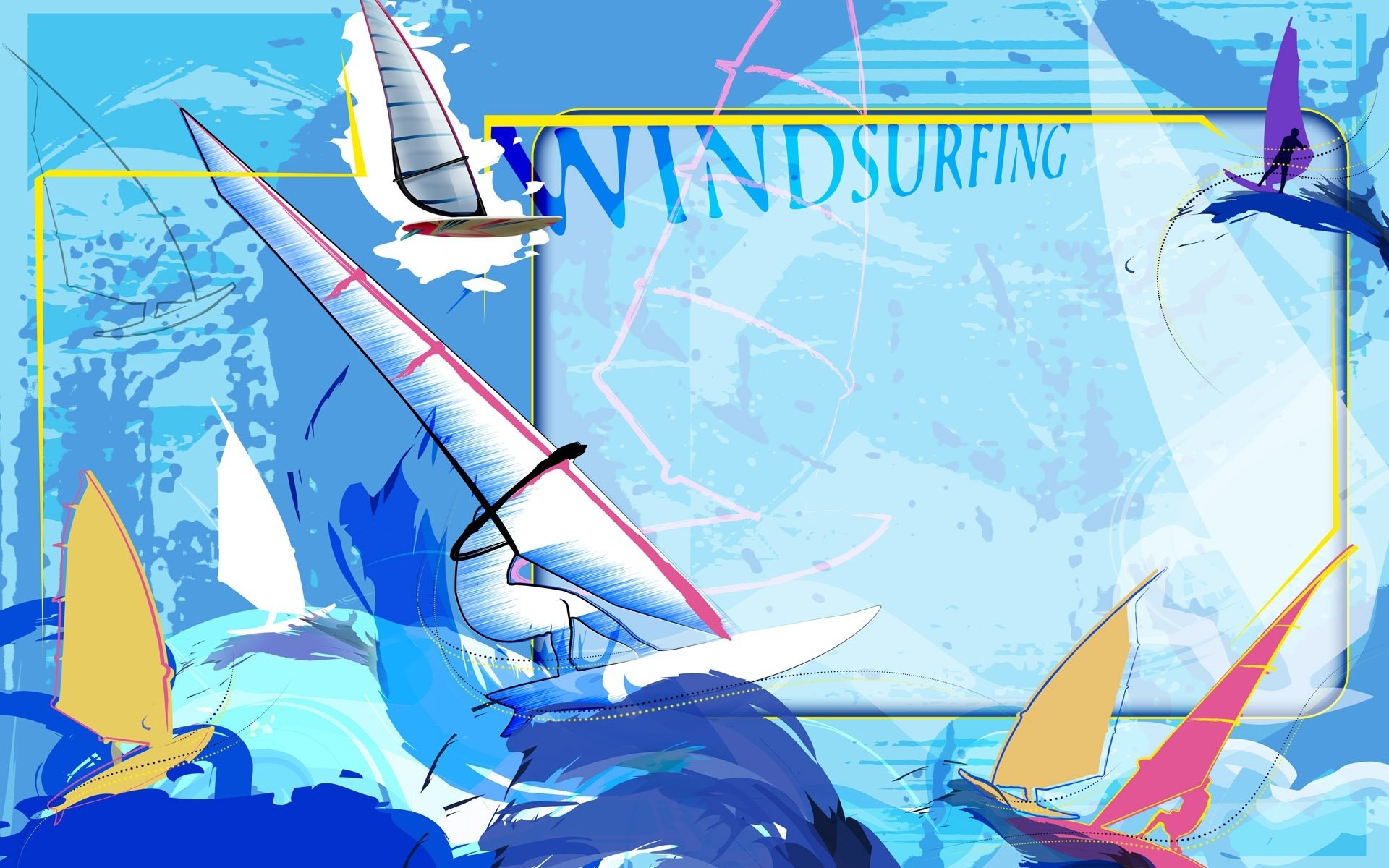 windsurfing board sail wallpaper abstract sea sports wave wind collage vector