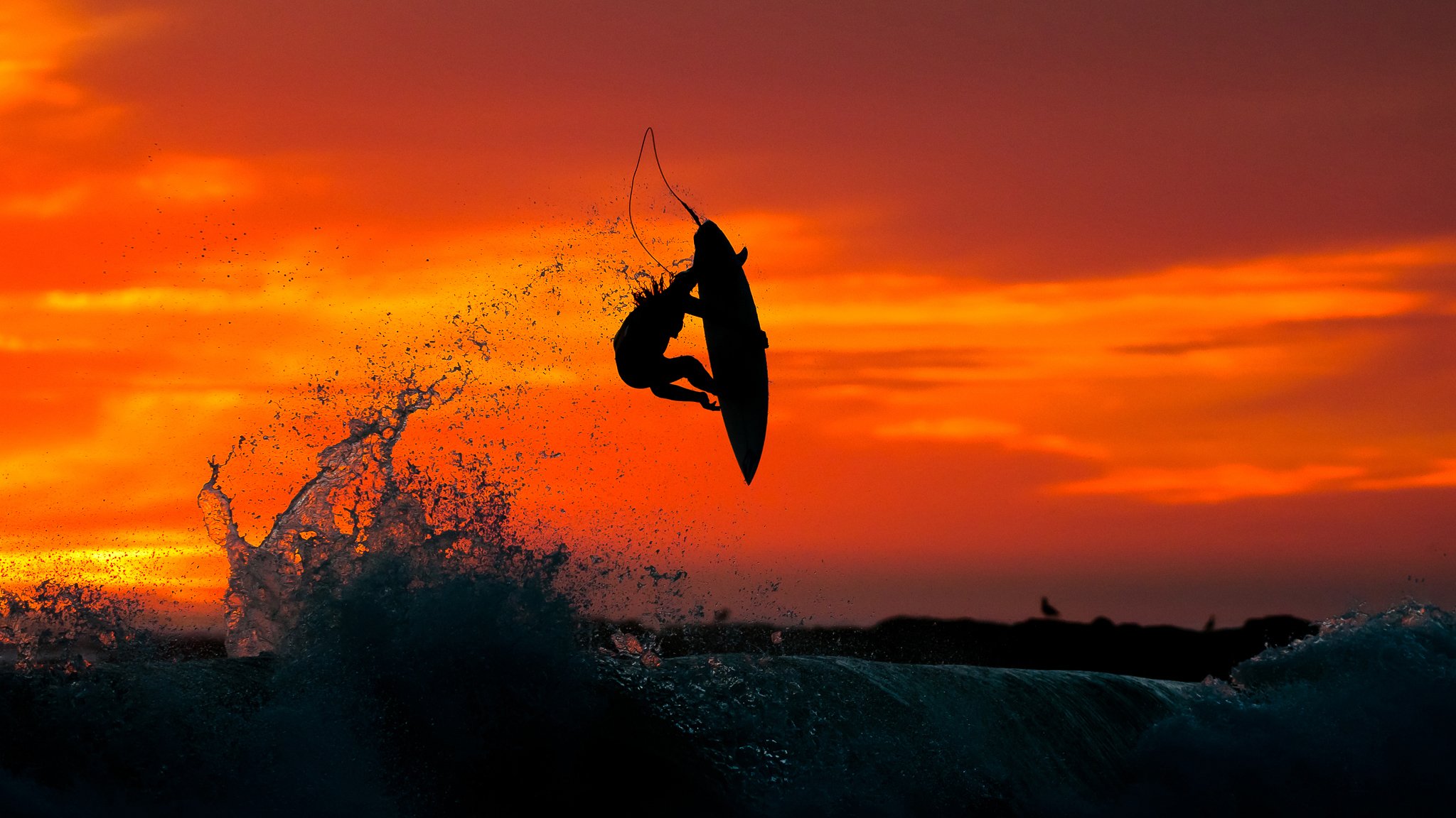 surfen wasser meer springen sonnenuntergang