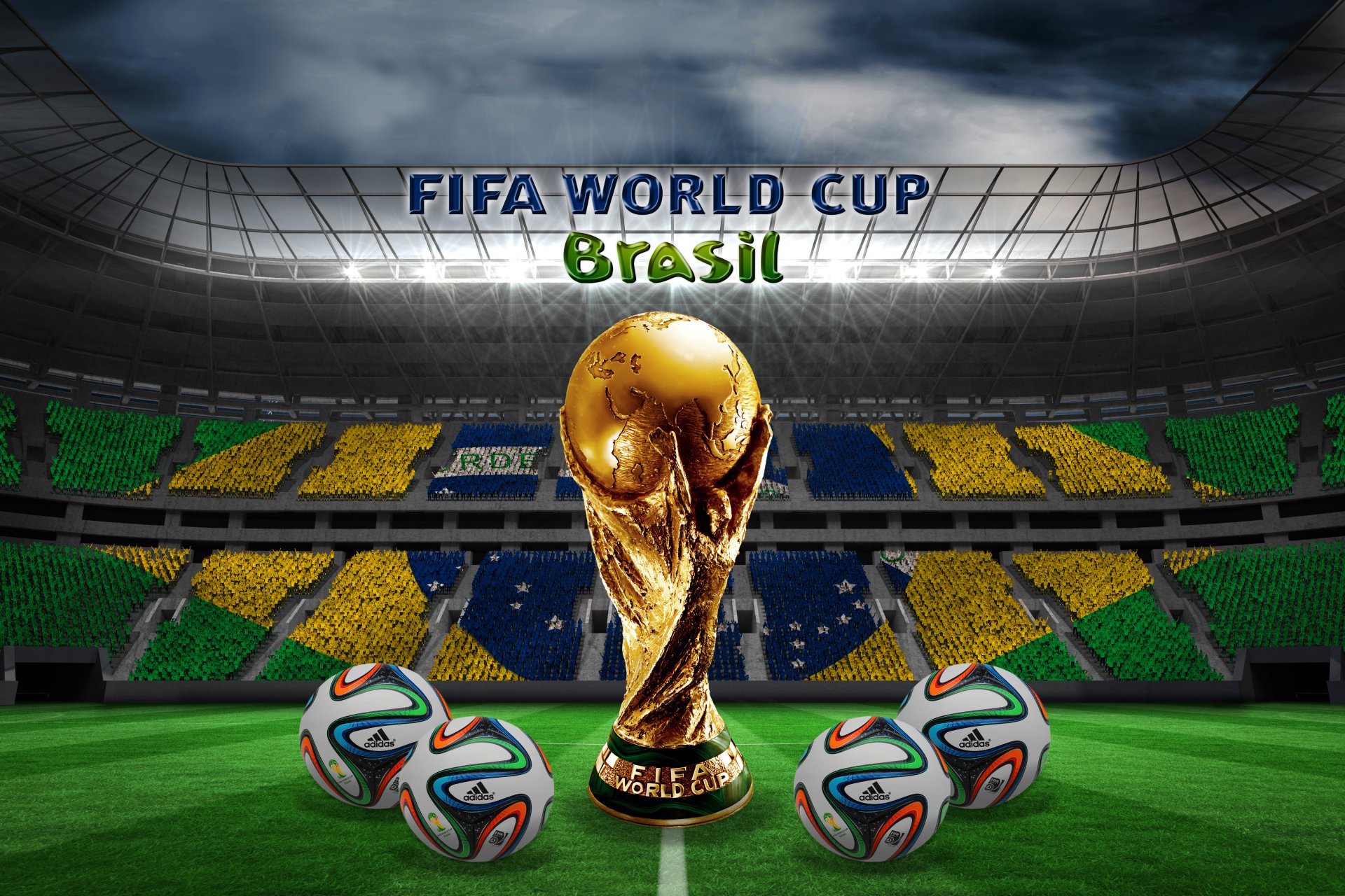 brasile fifa coppa del mondo 2014 calcio bandiera palla stadio trofeo d oro brazuca palle brazuca